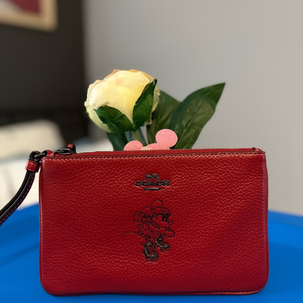 Coach X Minnie Mouse Leather Clutch Wristlet